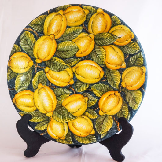 Piatto Arlecchino - Decoro Limoni Blu