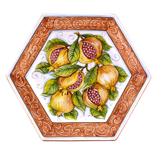 Hexagonal plate - Pomegranates