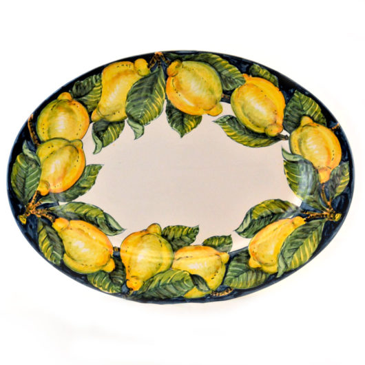 Vassoio Ovale Limoni Blu