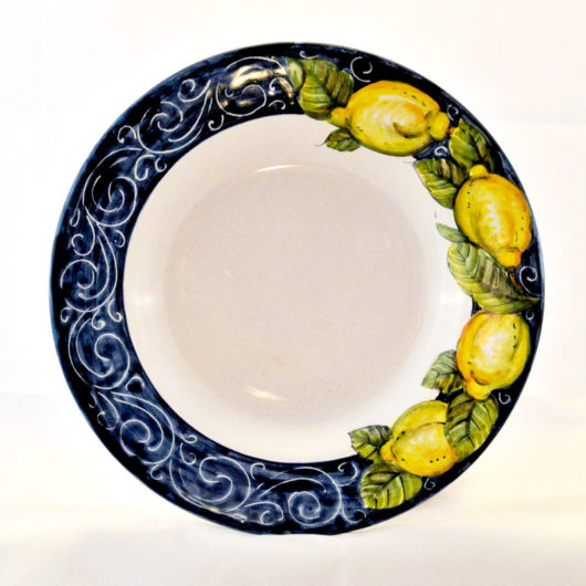Piatto fondo servito limoni blu