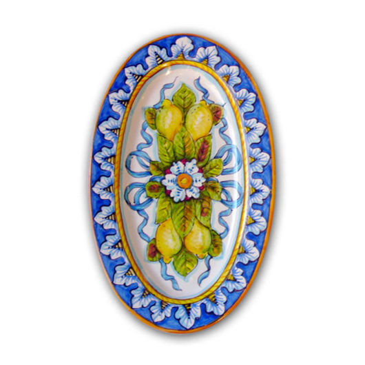 Piatto ovale decoro Nastri - limoni