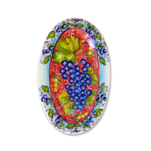 Oval plate - Rosso Tango and grapes
