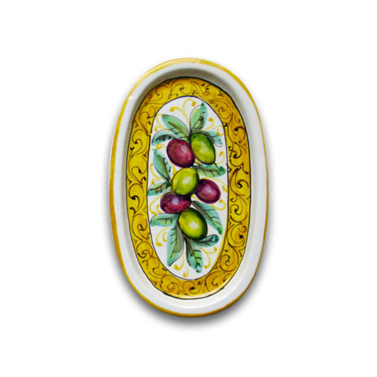 Piatto ovale piccolo decoro Olive - fascia