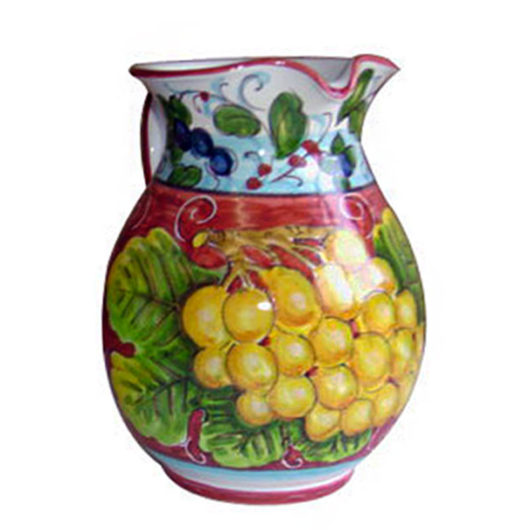 Brocca 1 litro decoro Rosso Tango - Uva Bianca