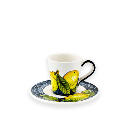Tazzina caffè con piatto - Limoni Blu