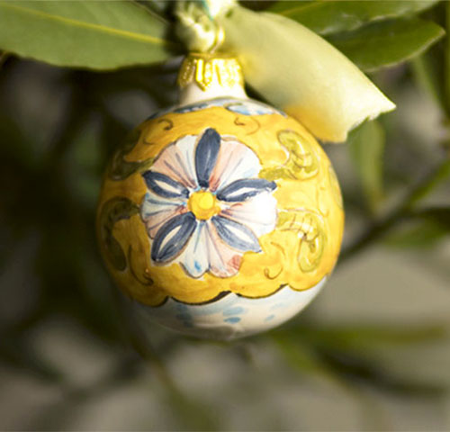 Pallina Natale - Decoro Fiori ∅ 6cm