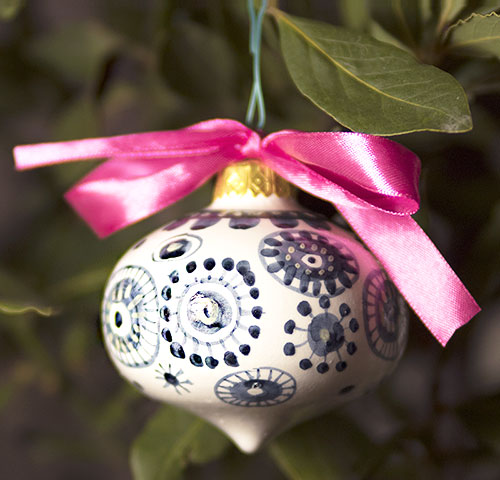Pallina Natale a cipolla - Decoro Blu