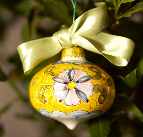 Pallina Natale a cipolla - Decoro Fiori