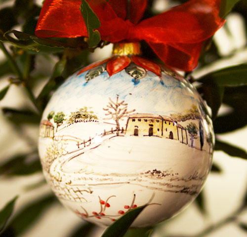 Pallina Natale - Paesaggio invernale ∅ 12cm