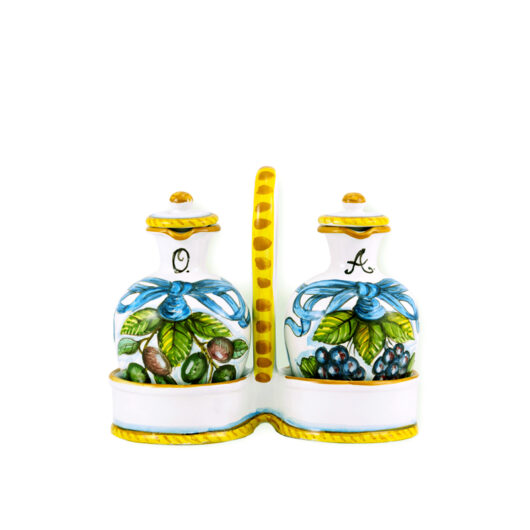 Set Olio e Aceto con cestino decoro Nastri