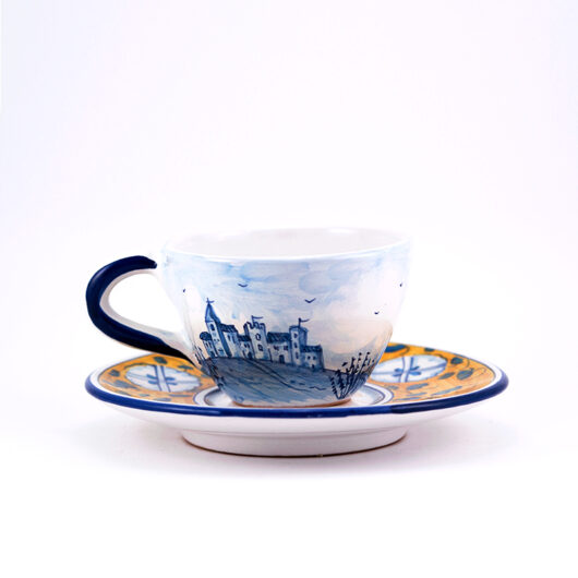 Tazza da tè con piatto - Montelupo Giallo