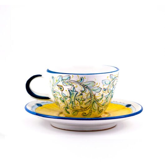 Tazza da tè con piatto - Scudi Gialli