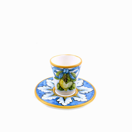 Tazzina caffè con piatto - Decoro Nastri