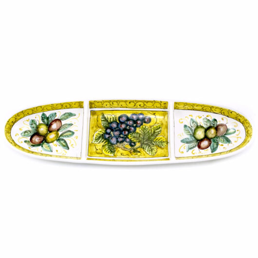 Antipastiera - Decoro Olive e Uva