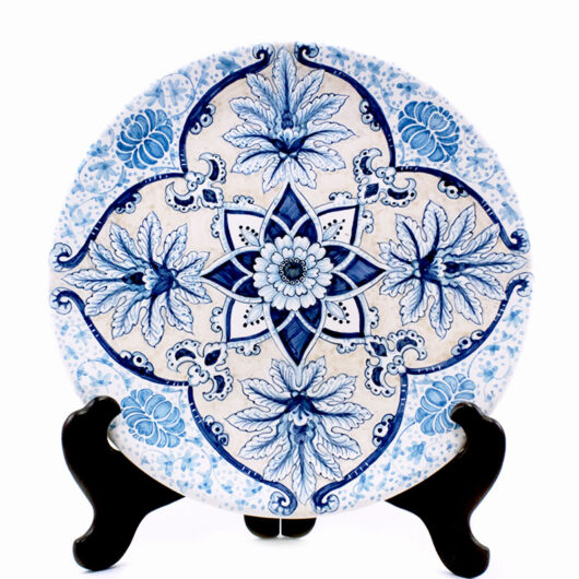 Piatto - Decoro arabo blu e celeste