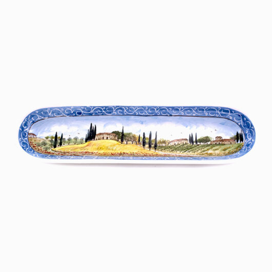 Portabruschette - Paesaggio toscano azzurro