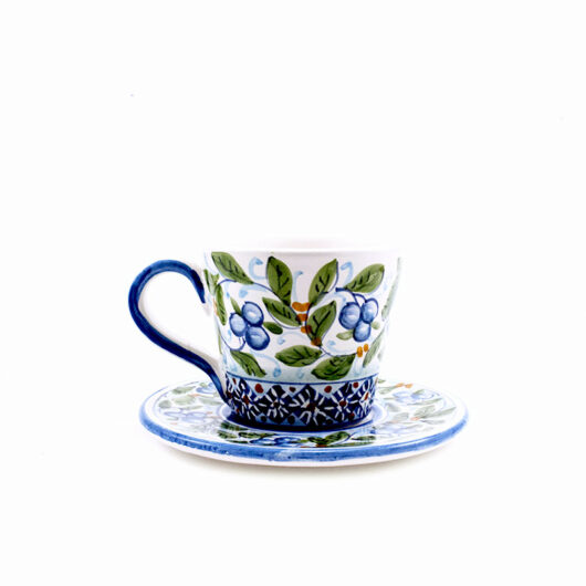 Cappuccino cup and saucer - Melograni azzurri