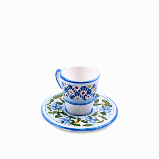 Coffee cup and saucer - Melograni azzurri