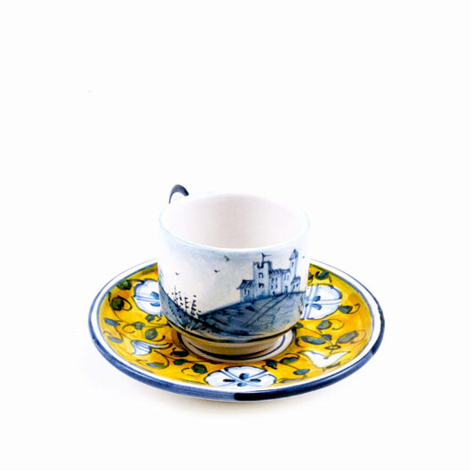 Coffee cup and saucer - Montelupo giallo