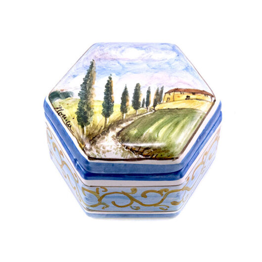 Scatola esagonale - Paesaggio toscano
