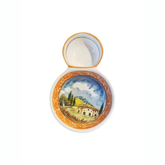 Portaolive doppio - Paesaggio toscano arancione