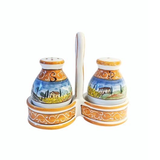 Salt pepper set - Paesaggio toscano arancione