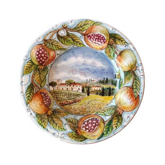 Plate - Melograni semplici con paesaggio